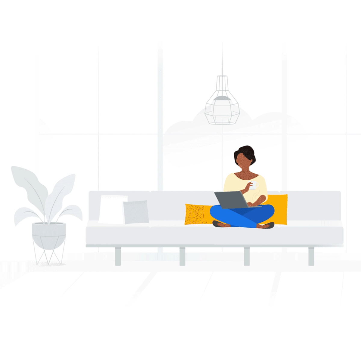 girl sitting with laptop vector image