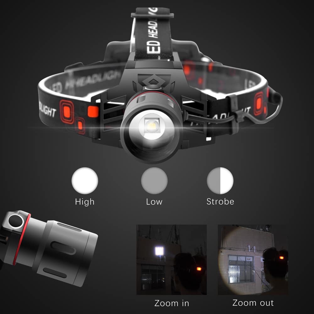 T6 white light green light red light zoom headlight - Image 5