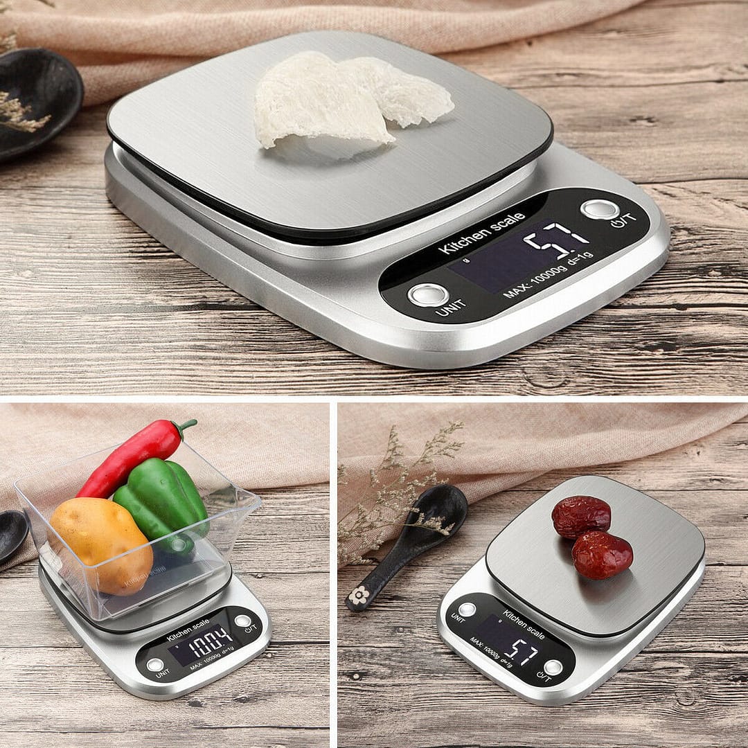 Digital Kitchen Food Diet Scale, Multifunction Weight Balance 22lbs 1g Kitchen Scale Stainless Steel Weighing Scale For Food Diet Postal Balance Measuring - Image 3