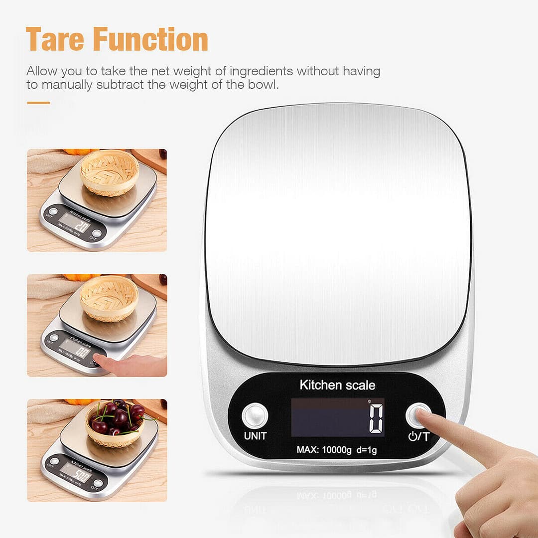 Digital Kitchen Food Diet Scale, Multifunction Weight Balance 22lbs 1g Kitchen Scale Stainless Steel Weighing Scale For Food Diet Postal Balance Measuring - Image 5