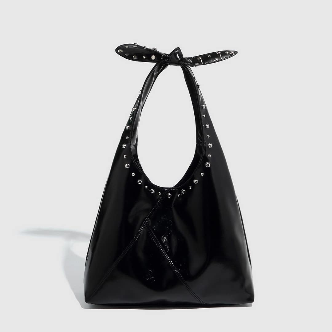 Tote Bag Rivet Bow Underarm Bag Women's Bucket Bag - Image 2