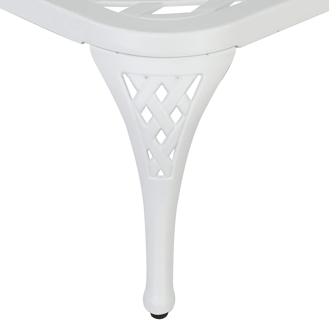 Adjustable Backrest White Courtyard Cast Aluminum Bed - Image 7