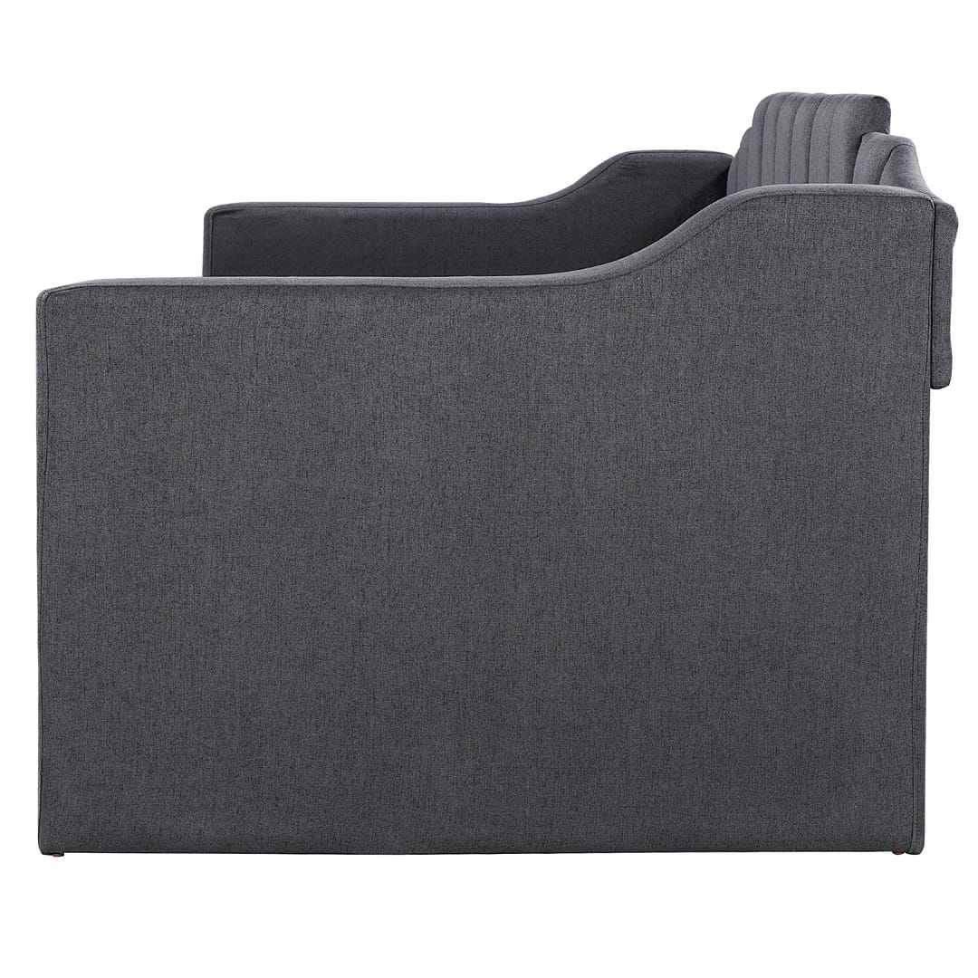 Upholstered Twin Daybed With Trundle,Black - Image 9