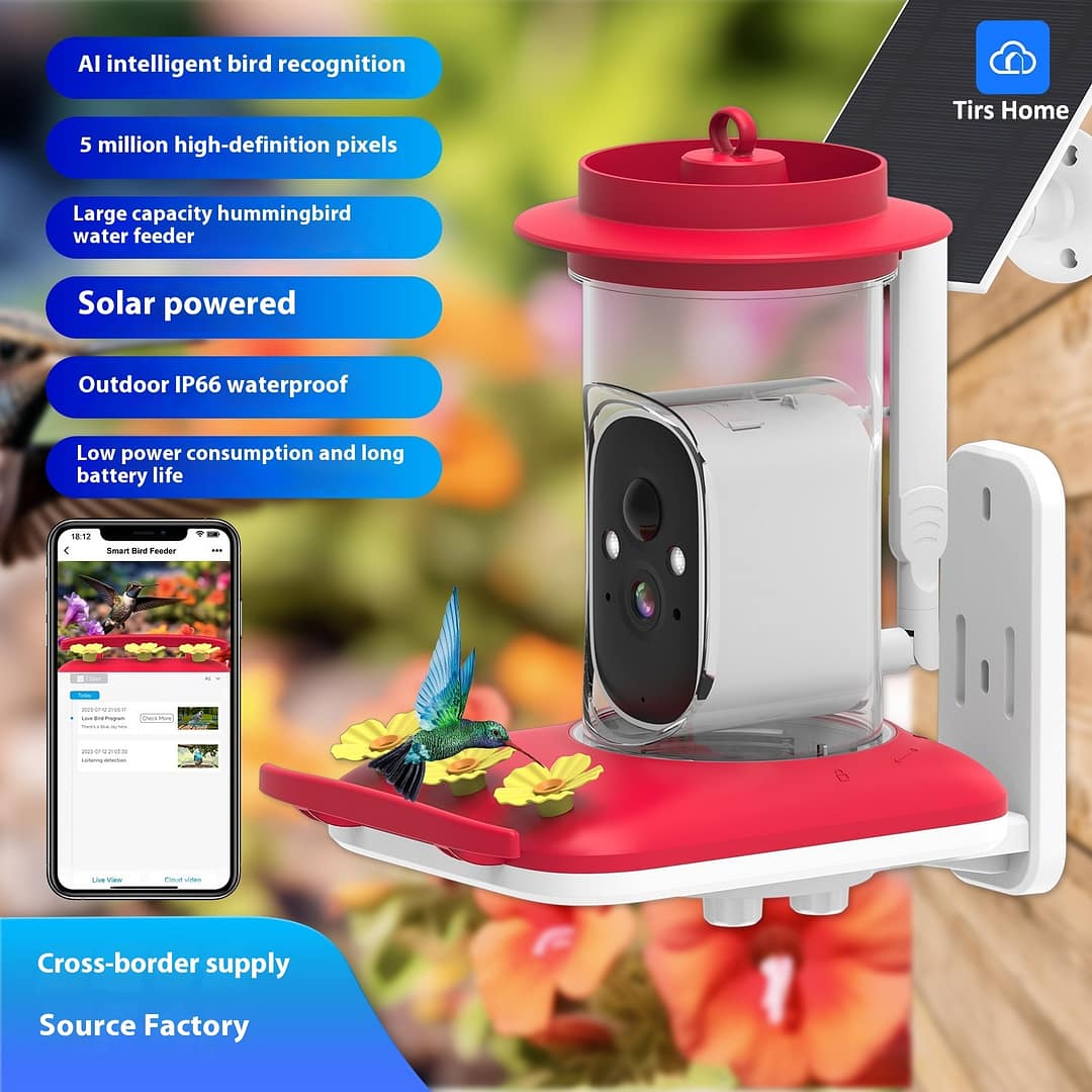 Intelligent Visual Hummingbird Water Feeder 5MP Pixel Outdoor HD - Image 2
