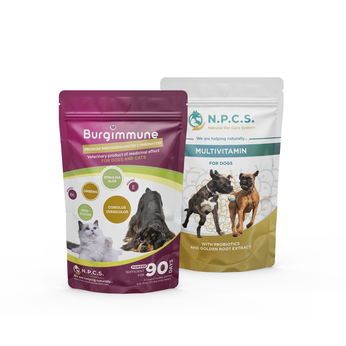 Natural Pet Care System Multivitamin For dogs + Burgimmune powder (for 90 days)