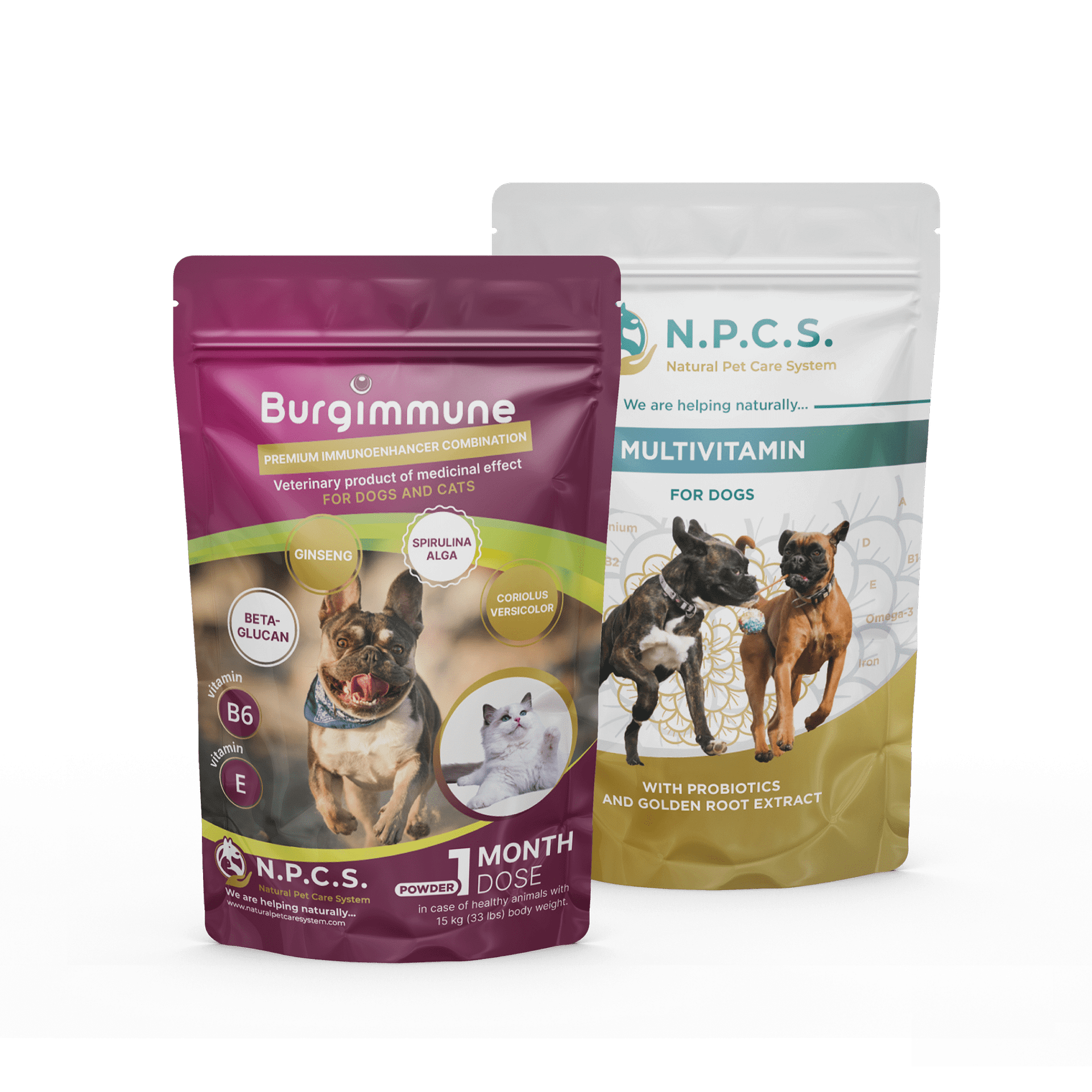 Burgimmune 1 Monatsdosis Pulver + Natural Pet Care System Multivitamin Für Hunde