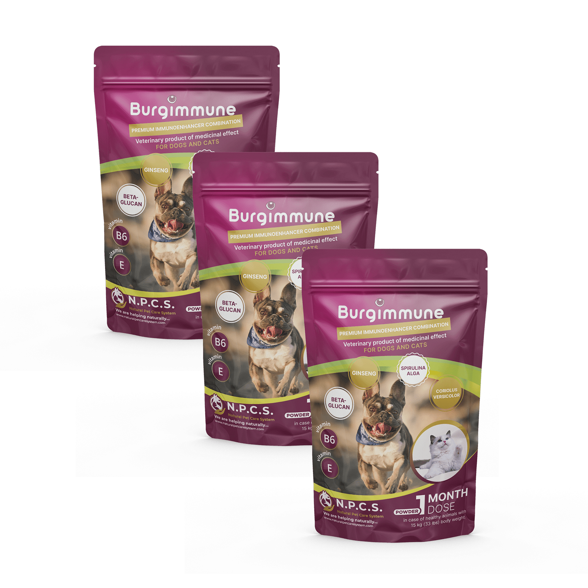 3pcs 1 monthly dose of Burgimmune powder