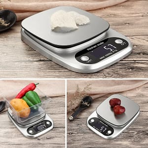 Digital Kitchen Food Diet Scale, Multifunction Weight Balance 22lbs 1g Kitchen Scale Stainless Steel Weighing Scale For Food Diet Postal Balance Measuring