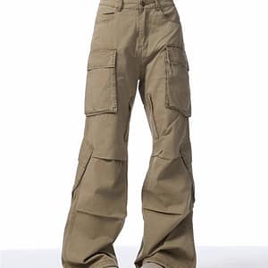 Retro Multi-pocket Cargo Loose Straight Casual Pants