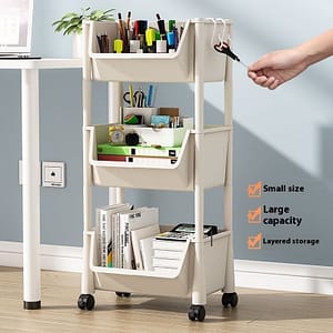 Floor Storage Rack Trolley Multi-layer Living Room And Bedroom With Wheels