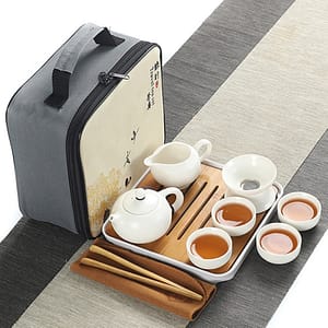 Outdoor Portable Tea Cup, Teapot, Travel Bag, Ceramic Kung Fu Tea Set, Small Set