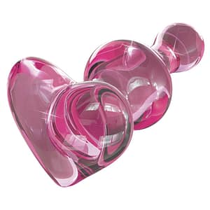 Heart Glass Plug - Pink