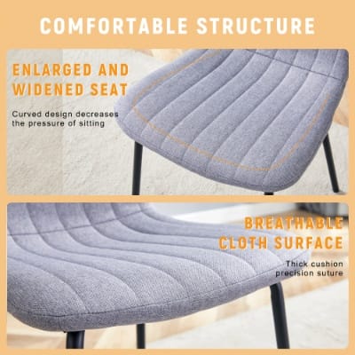 Luxury Minimalist Chairs - A Set Of 4 High Quality Dining Chairs With Black Metal Legs. The Integral Metal Leg Structure Is Suitable For Various Interior Decoration Styles. - Image 6