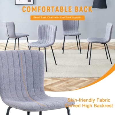 Luxury Minimalist Chairs - A Set Of 4 High Quality Dining Chairs With Black Metal Legs. The Integral Metal Leg Structure Is Suitable For Various Interior Decoration Styles. - Image 4