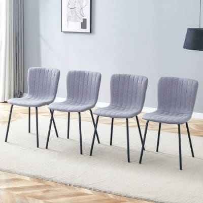 Luxury Minimalist Chairs - A Set Of 4 High Quality Dining Chairs With Black Metal Legs. The Integral Metal Leg Structure Is Suitable For Various Interior Decoration Styles.