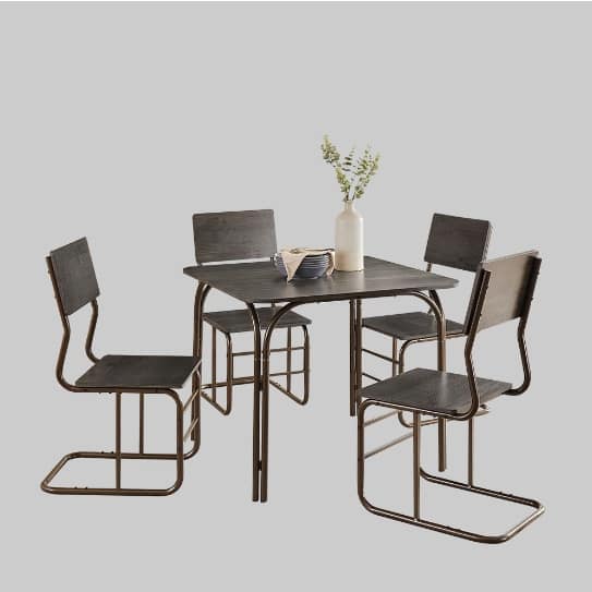 5-Piece Wood Table & 4 Chairs,Modern Dining Table Furniture Set For Home, Kitchen, Dining Room,Dining Table And Chair - Image 5