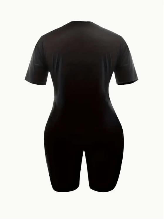 Women'S Two-Piece Set Featuring A Stylish Printed T-Shirt And Casual Shorts - Image 2