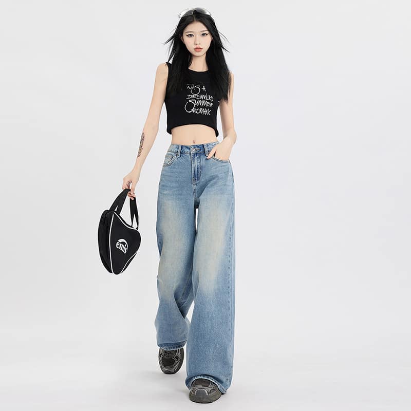 Women's Straight Loose Wide Leg Jeans - Image 2