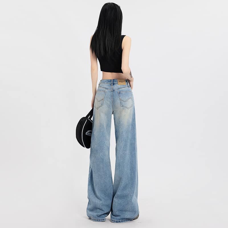Women's Straight Loose Wide Leg Jeans - Image 4