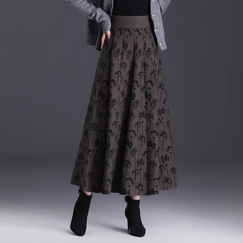 High Waist A- Line Large Hem Midi Dress - Image 3