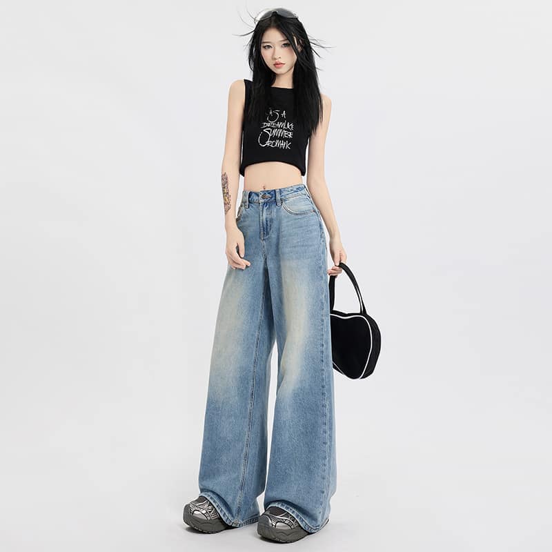 Women's Straight Loose Wide Leg Jeans - Image 7