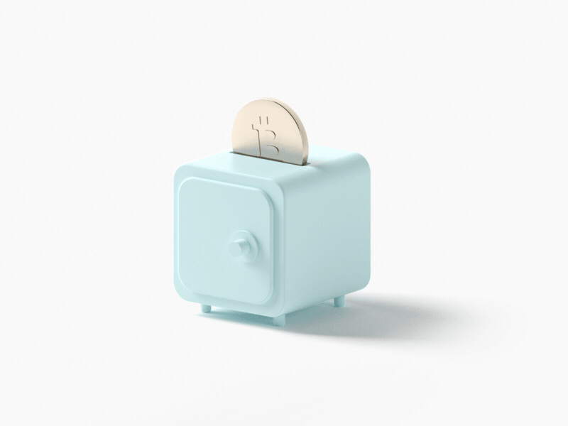 3d illustration of bitcoin pop out gif