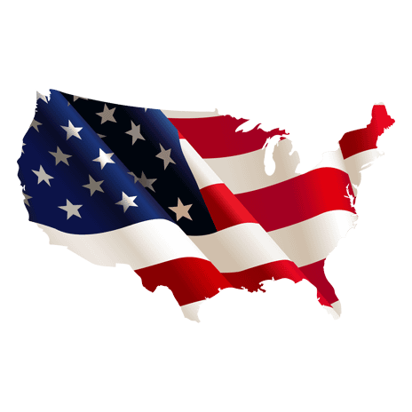 USA flag map